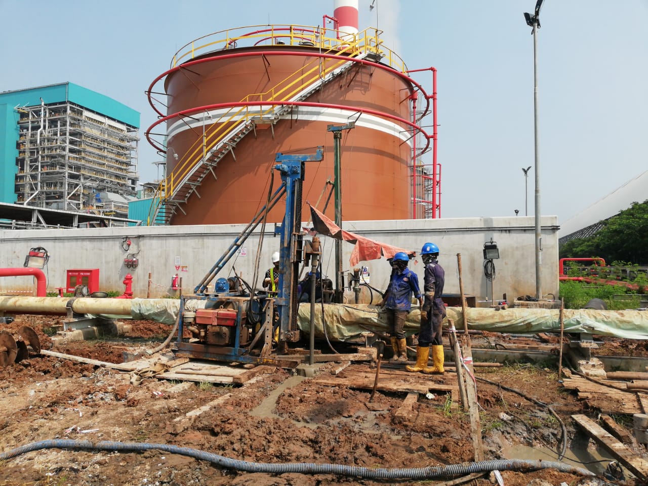 Instalasi Mini Bore Pile di PLTU Lontar, Tangerang, Banten, Indonesia (2021)