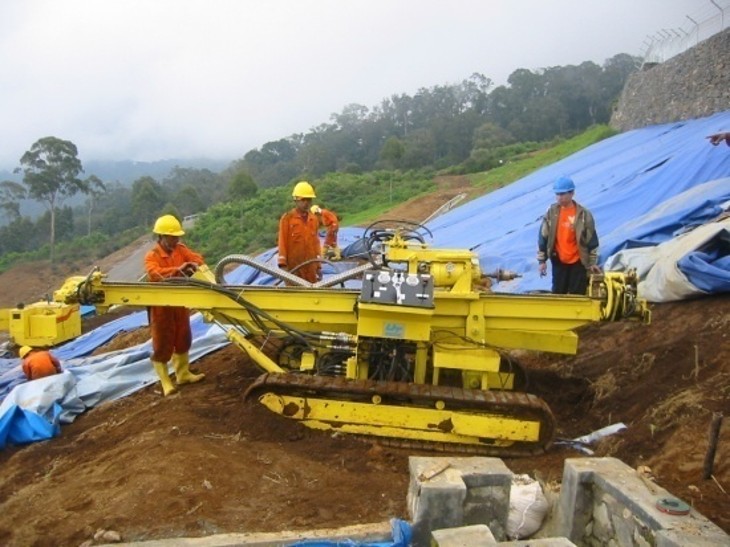 Drain pipe installation at Pangalengan, West Java, Indonesia (2008)